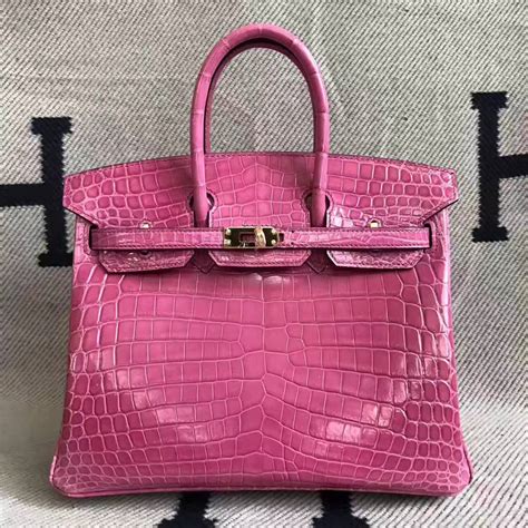 pink croc hermes bag|hermes bag crocodile.